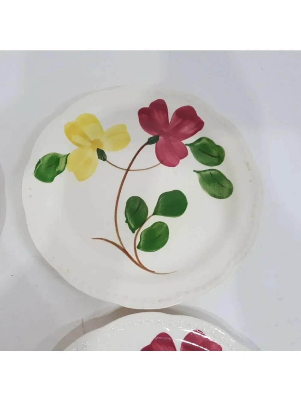 4 Vintage Heritage Ware Stetson Hand Painted Floral Dinner Plate 9.50 Inch White